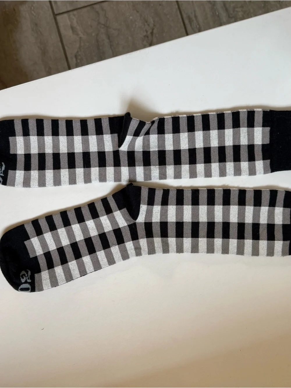 Men's Black & white checked Dress Socks — Classic Comfort